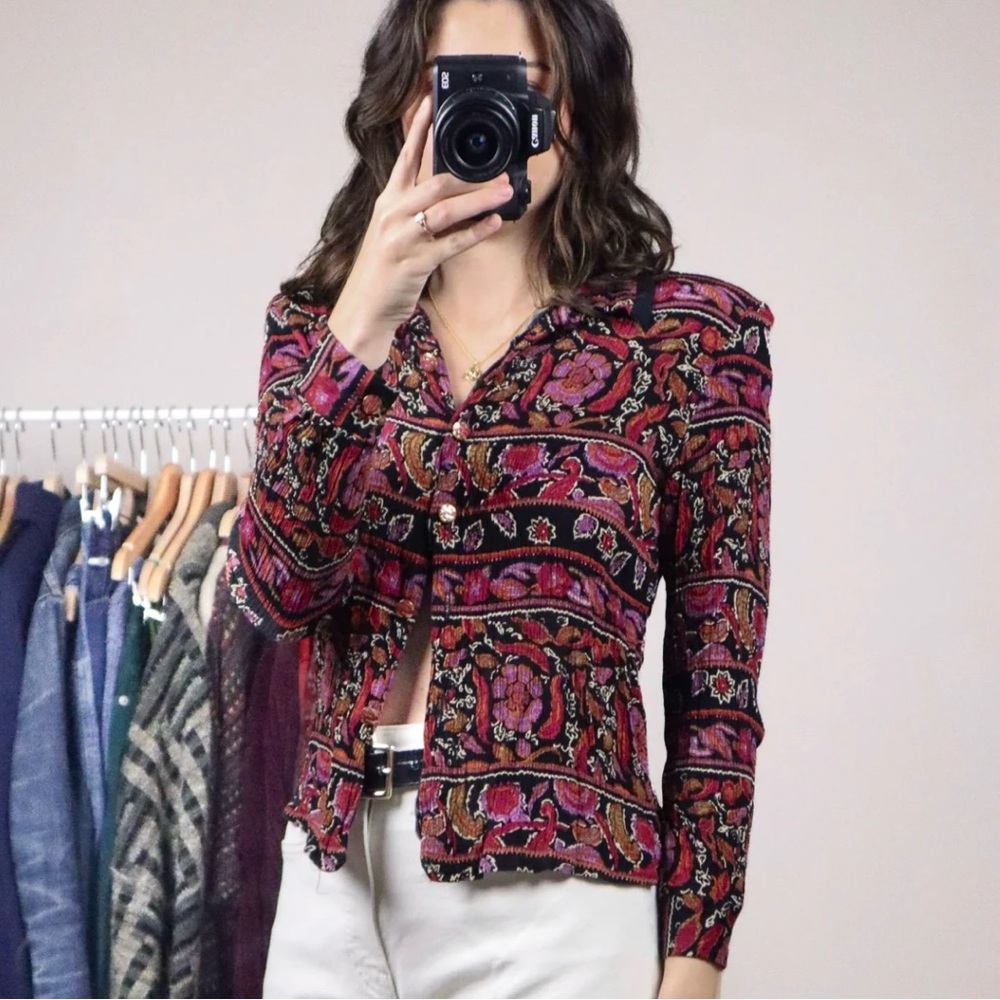 90's Vintage Patterned Blouse